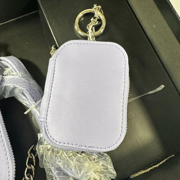 Steve Madden Crossbody Women Handbag Monogram Strap Coin Purse Keychain Purple - Picture 11 of 16